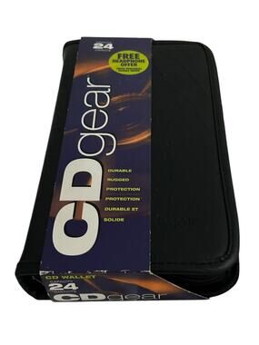 Vtg Y2K NEW CDGear 24 Capacity Rugged Durable CD DVD Wallet Blk Case Logic Style